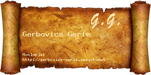 Gerbovics Gerle névjegykártya